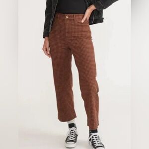 Marine Layer Brown Plaid pants